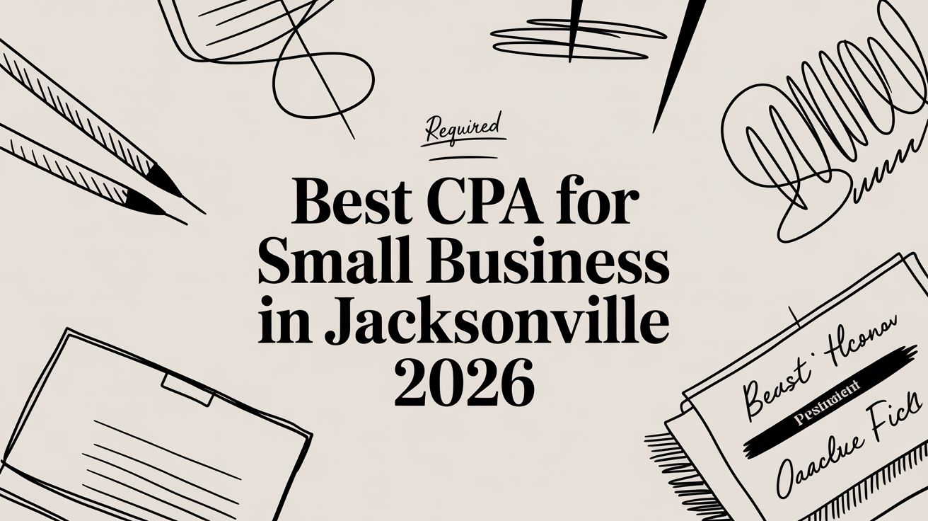 Title card: Best CPA for Small Business in Jacksonville 2026, with pencil doodles around.