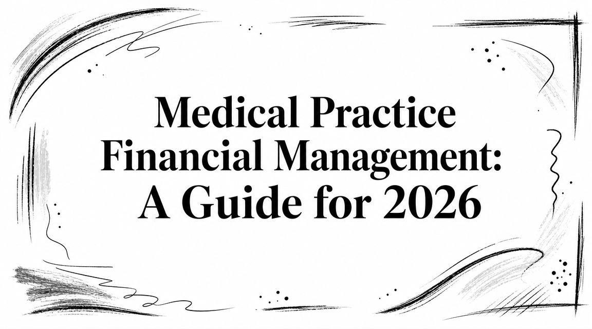 medical-practice-financial-management-title-slide Decorative cover with the title: Medical Practice Financial Management: A Guide for 2026, framed by abstract brush strokes.