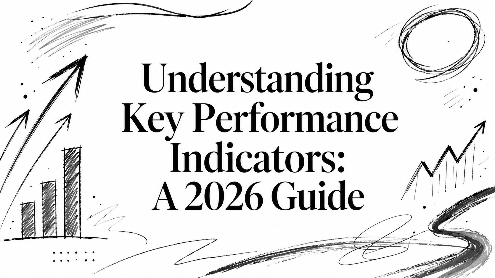 understanding-key-performance-indicators-business-guide Title card for a guide: Understanding Key Performance Indicators—A 2026 Guide, with abstract black doodles.